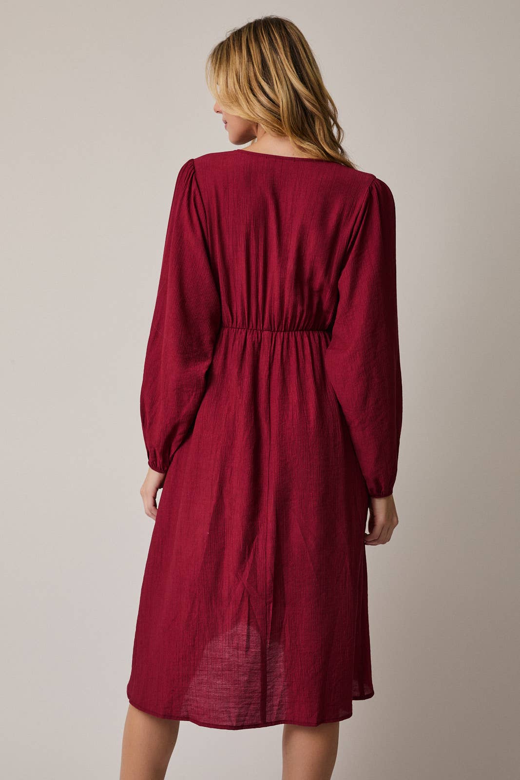flared hem midi dress Puff Sleeved Flare Hem Midi Dress Green / US 10
